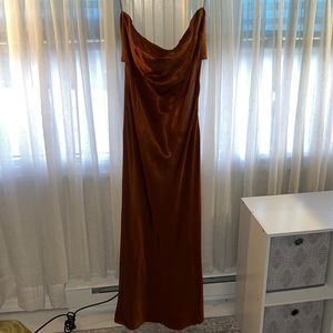 Copper midi dress back details